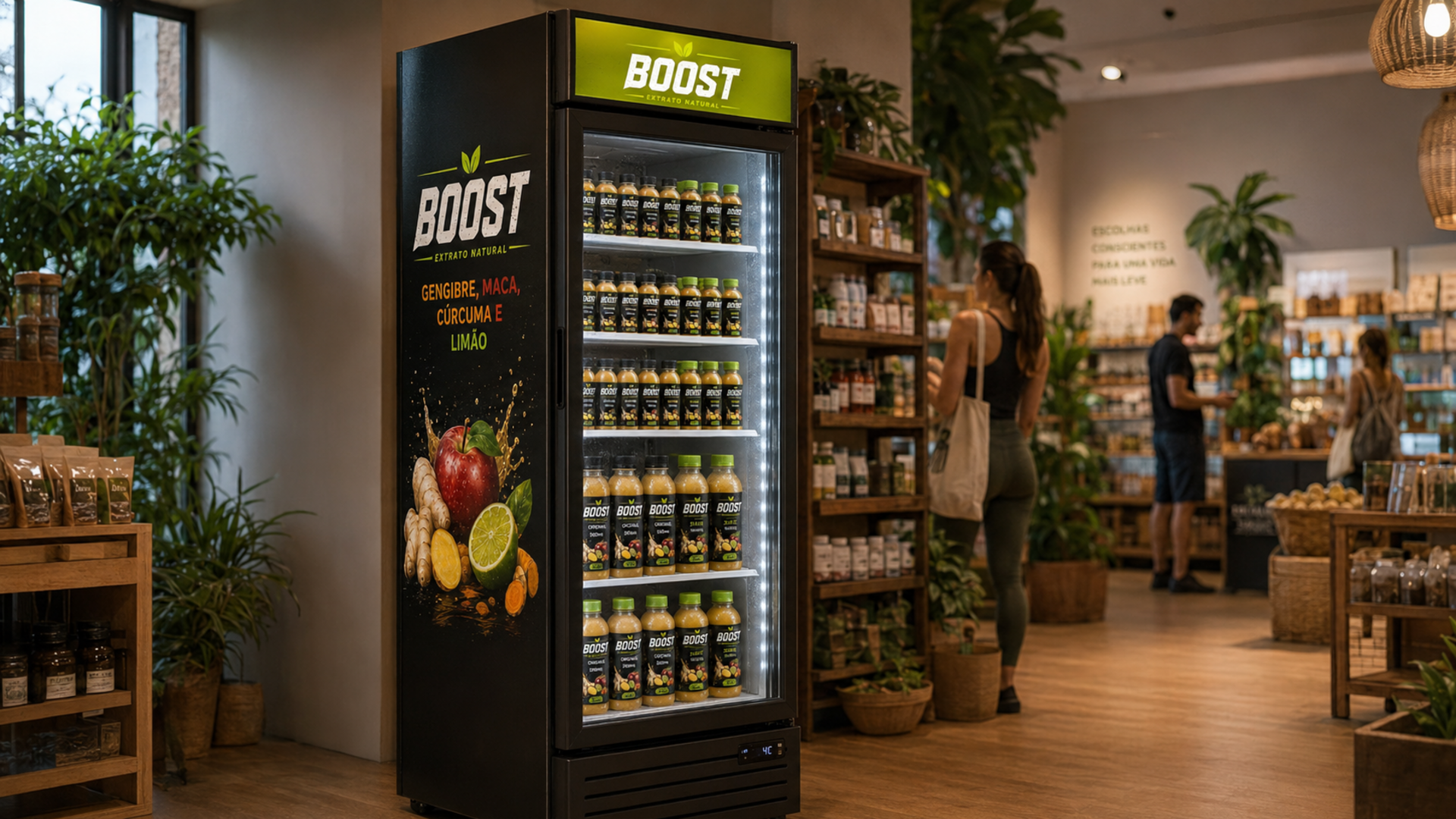 Geladeira vertical Boost em loja